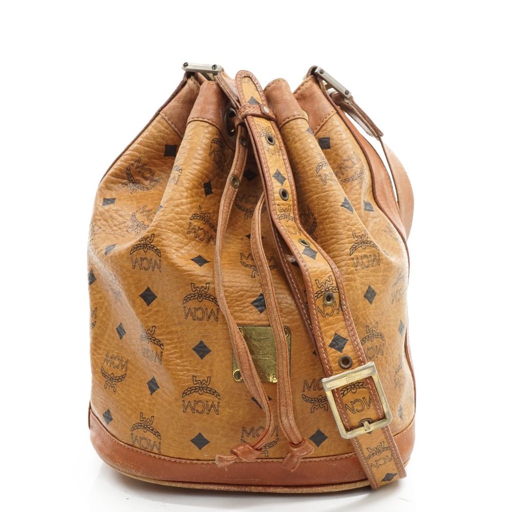 Auth Mcm Crossbody Bag Brown Leather #14707M13